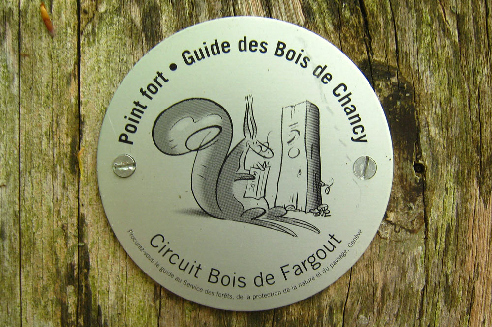 Signalisation du sentier du Bois de Fargout